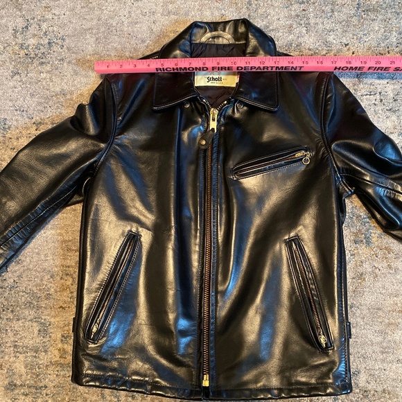 Schott NYC Classic Horsehide Black Racer Motorcycle Leather Jacket - Picture 13 of 16
